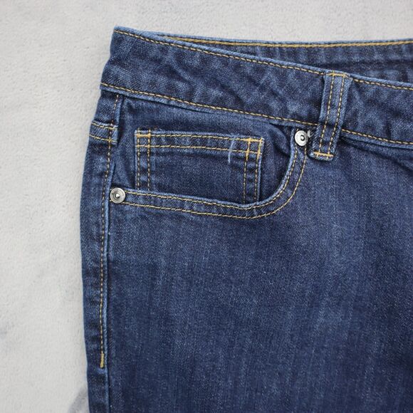Liz Claiborne Pants Womens 12 Blue Denim Flat Front Classic Fit Straight Jeans - Picture 11 of 16